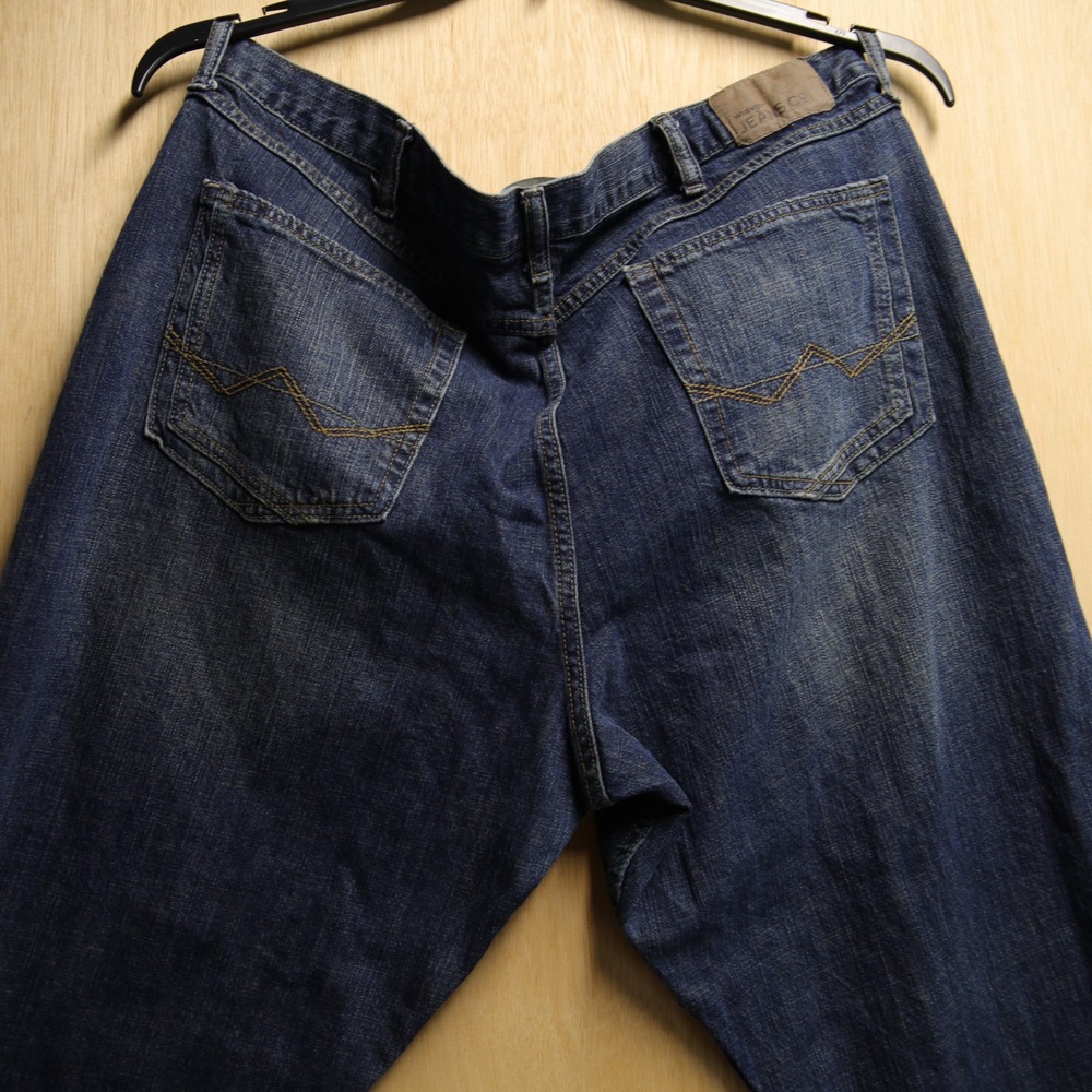 Wrangler Jeans Co Mens 40x30 Relaxed Straight Dark Wash Denim Blue Jeans 99APWEB - Picture 4 of 6